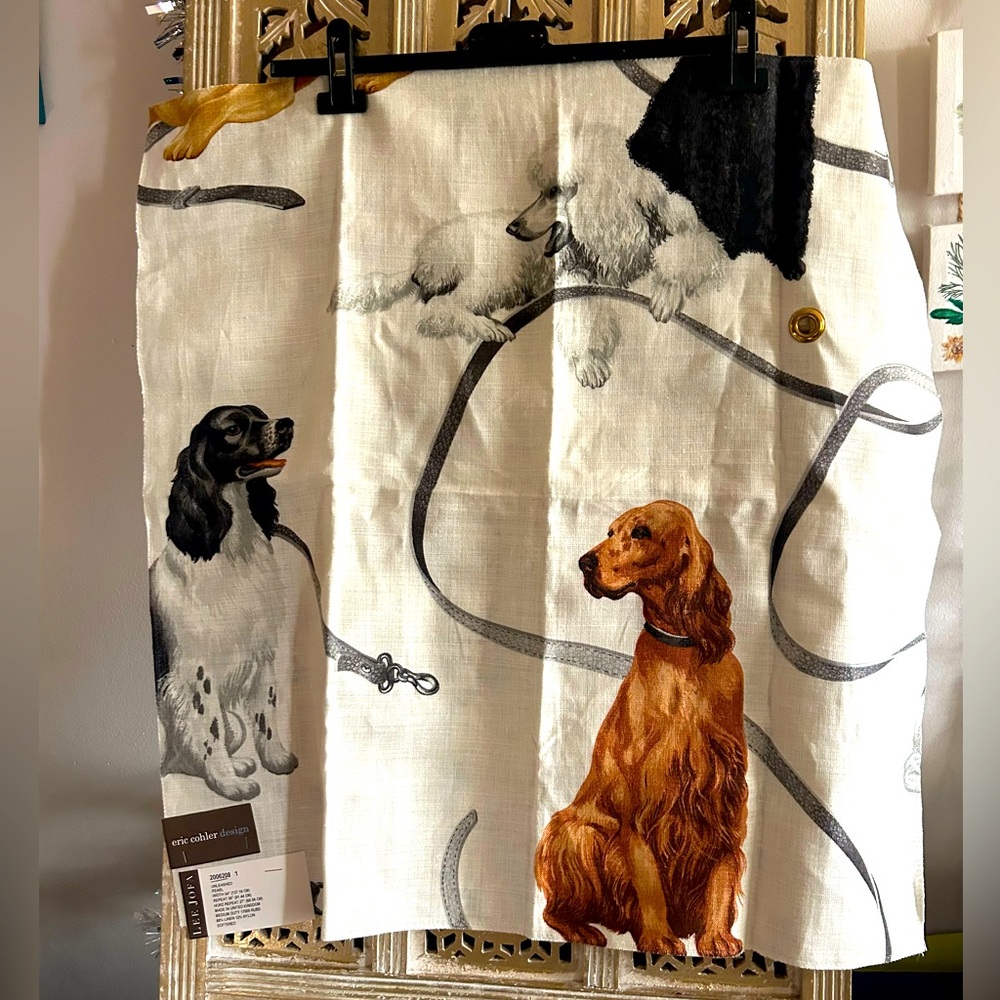 Lee Jofa "Unleashed" design by Eric Cohler, Irish Setters Poodles linen blend